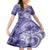 Polynesian Hibiscus Flower Tribal Family Matching Summer Maxi Dress and Hawaiian Shirt Violet Color