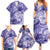 Polynesian Hibiscus Flower Tribal Family Matching Summer Maxi Dress and Hawaiian Shirt Violet Color