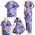 Polynesian Hibiscus Flower Tribal Family Matching Tank Maxi Dress and Hawaiian Shirt Violet Color