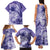 Polynesian Hibiscus Flower Tribal Family Matching Tank Maxi Dress and Hawaiian Shirt Violet Color