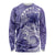 Polynesian Hibiscus Flower Tribal Long Sleeve Shirt Violet Color