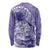 Polynesian Hibiscus Flower Tribal Long Sleeve Shirt Violet Color