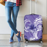 Polynesian Hibiscus Flower Tribal Luggage Cover Violet Color LT9 - Polynesian Pride
