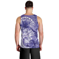 Polynesian Hibiscus Flower Tribal Men Tank Top Violet Color LT9 - Polynesian Pride