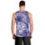 Polynesian Hibiscus Flower Tribal Men Tank Top Violet Color