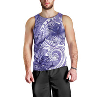 Polynesian Hibiscus Flower Tribal Men Tank Top Violet Color LT9 - Polynesian Pride