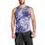 Polynesian Hibiscus Flower Tribal Men Tank Top Violet Color