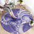 Polynesian Hibiscus Flower Tribal Round Carpet Violet Color