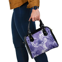 Polynesian Hibiscus Flower Tribal Shoulder Handbag Violet Color LT9 - Polynesian Pride