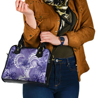 Polynesian Hibiscus Flower Tribal Shoulder Handbag Violet Color LT9 - Polynesian Pride