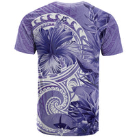 Polynesian Hibiscus Flower Tribal T Shirt Violet Color LT9 - Polynesian Pride