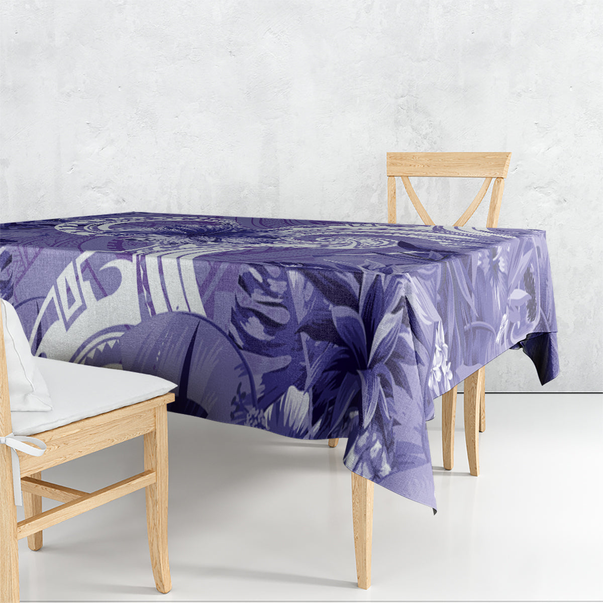 Polynesian Hibiscus Flower Tribal Tablecloth Violet Color LT9 - Polynesian Pride