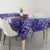 Polynesian Hibiscus Flower Tribal Tablecloth Violet Color