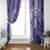 Polynesian Hibiscus Flower Tribal Window Curtain Violet Color