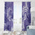 Polynesian Hibiscus Flower Tribal Window Curtain Violet Color