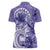 Polynesian Hibiscus Flower Tribal Women Polo Shirt Violet Color