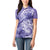 Polynesian Hibiscus Flower Tribal Women Polo Shirt Violet Color