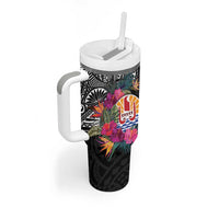 Tahiti Island Tumbler With Handle French Polynesian Tropical LT9 - Polynesian Pride
