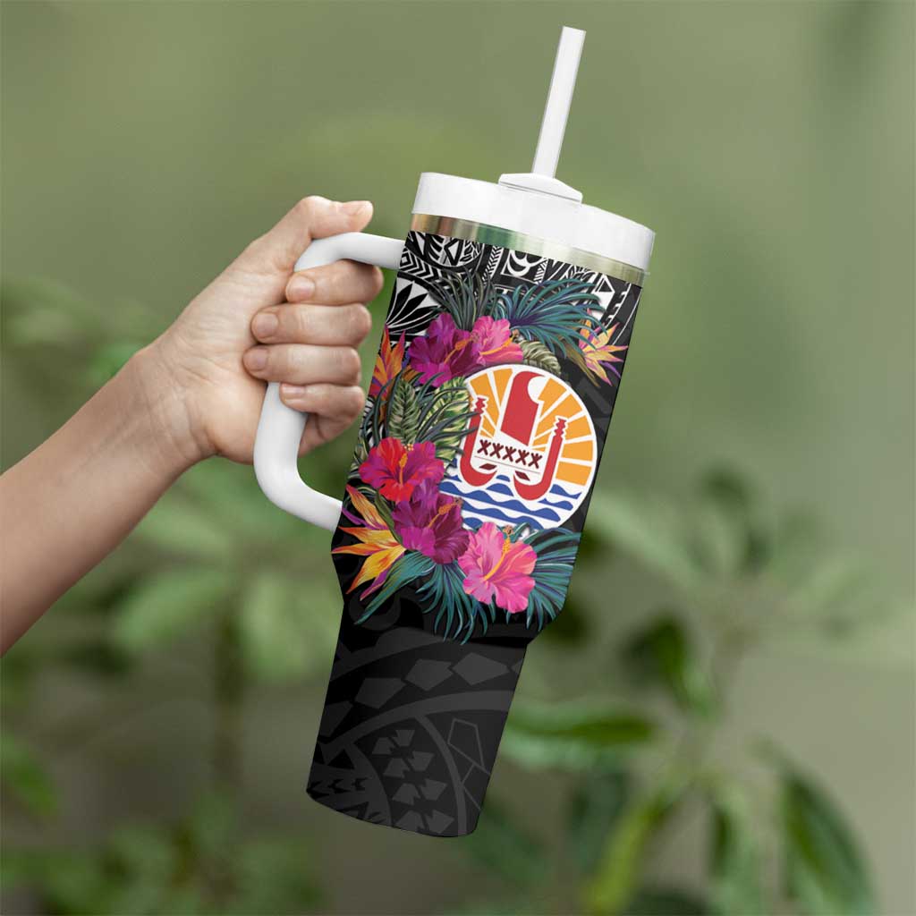 Tahiti Island Tumbler With Handle French Polynesian Tropical LT9 - Polynesian Pride