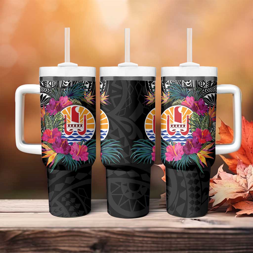 Tahiti Island Tumbler With Handle French Polynesian Tropical LT9 - Polynesian Pride