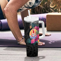 Tahiti Island Tumbler With Handle French Polynesian Tropical LT9 - Polynesian Pride