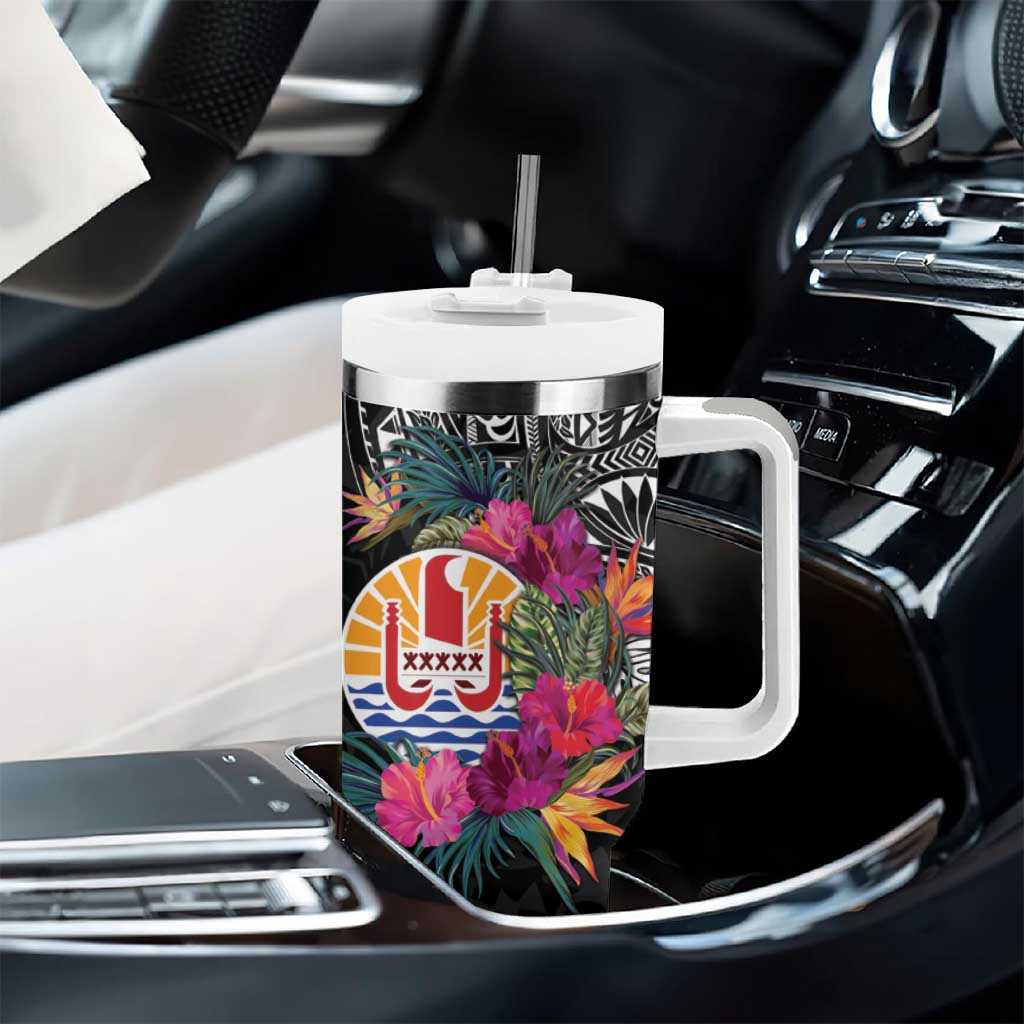 Tahiti Island Tumbler With Handle French Polynesian Tropical LT9 - Polynesian Pride