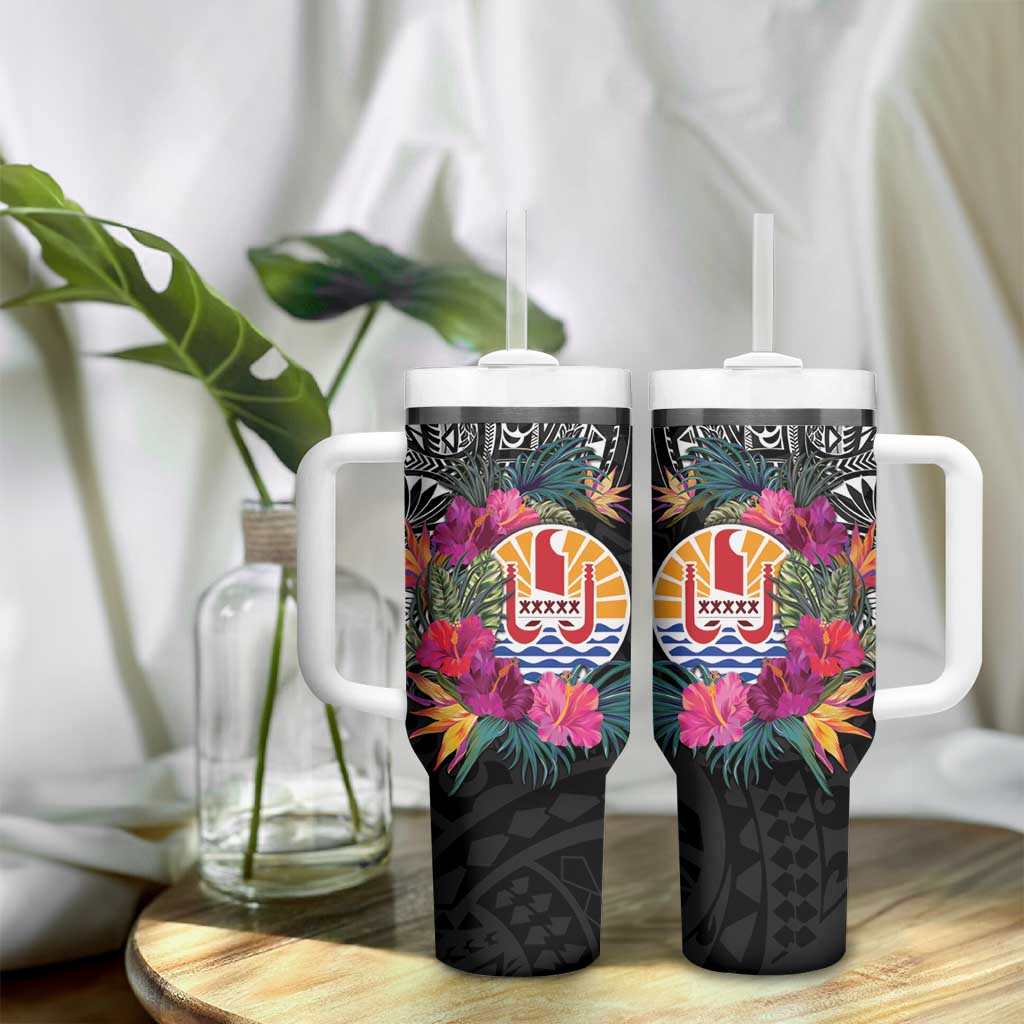Tahiti Island Tumbler With Handle French Polynesian Tropical LT9 - Polynesian Pride
