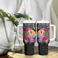 Tahiti Island Tumbler With Handle French Polynesian Tropical LT9 - Polynesian Pride