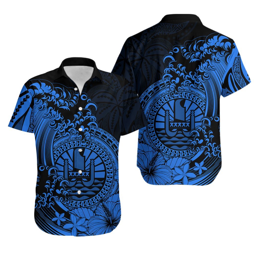 Polynesian Tahiti Island Hawaiian Shirt The Wave of Water - Blue LT9 Blue - Polynesian Pride