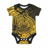 Polynesian Tahiti Island Baby Onesie The Wave of Water - Gold LT9 Gold - Polynesian Pride