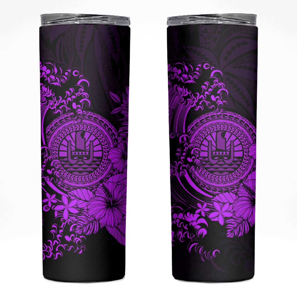 Purple Polynesian Tahiti Island Skinny Tumbler The Wave of Water