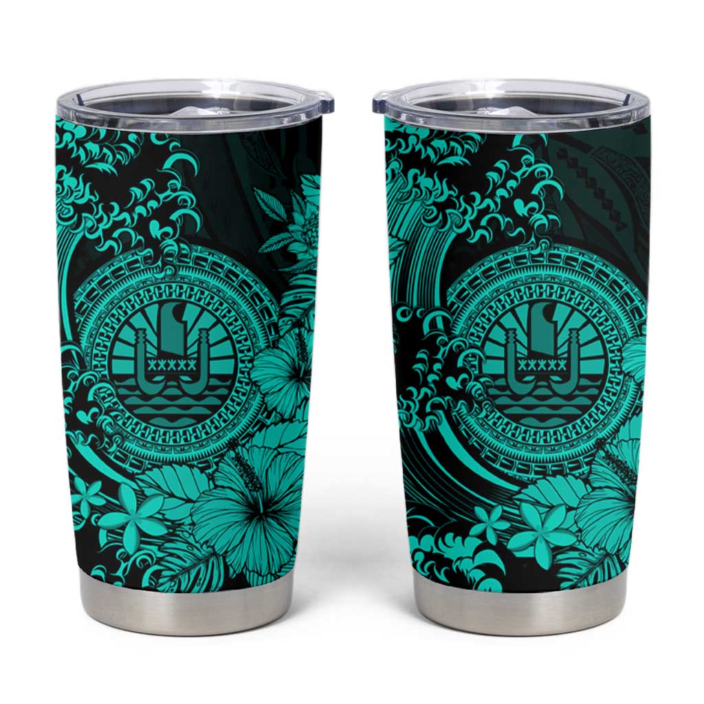 Turquoise Polynesian Tahiti Island Tumbler Cup The Wave of Water