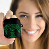 Kakariki Maori Ta Moko Poutama Art AirPods Case LT9 Green - Polynesian Pride