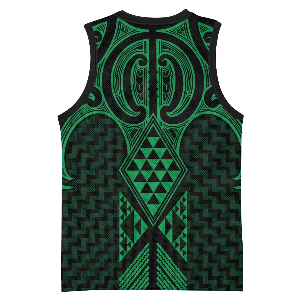 Kakariki Maori Ta Moko Poutama Art Basketball Jersey LT9 - Polynesian Pride