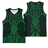 Kakariki Maori Ta Moko Poutama Art Basketball Jersey LT9 - Polynesian Pride