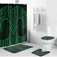 Kakariki Maori Ta Moko Poutama Art Bathroom Set LT9 Bathroom Set (4 pcs) Green - Polynesian Pride