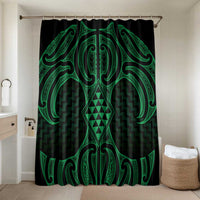 Kakariki Maori Ta Moko Poutama Art Bathroom Set LT9 Shower Curtain Only Green - Polynesian Pride