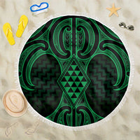 Kakariki Maori Ta Moko Poutama Art Beach Blanket LT9 One Size 150cm Green - Polynesian Pride