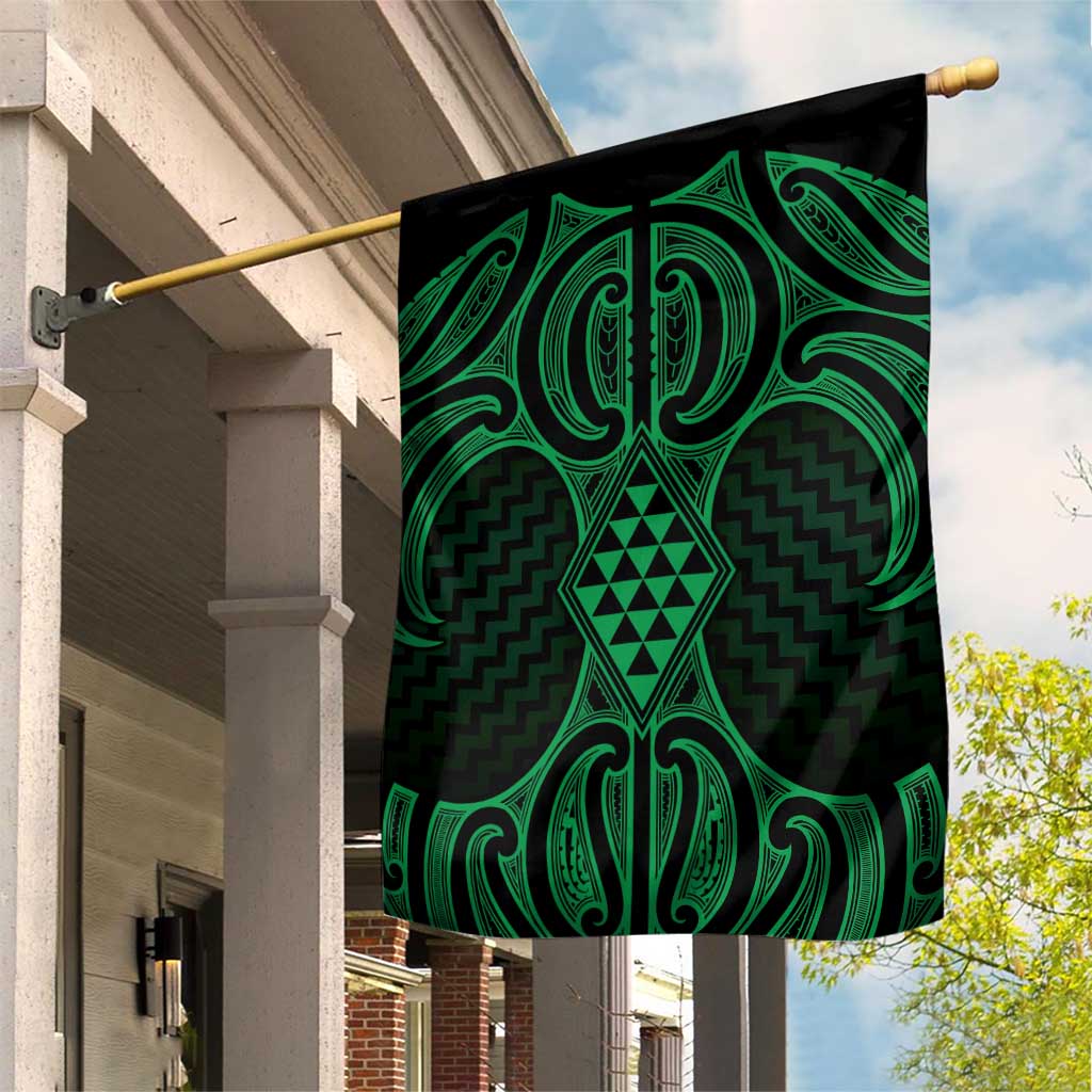Kakariki Maori Ta Moko Poutama Art Garden Flag LT9 House Flag Green - Polynesian Pride