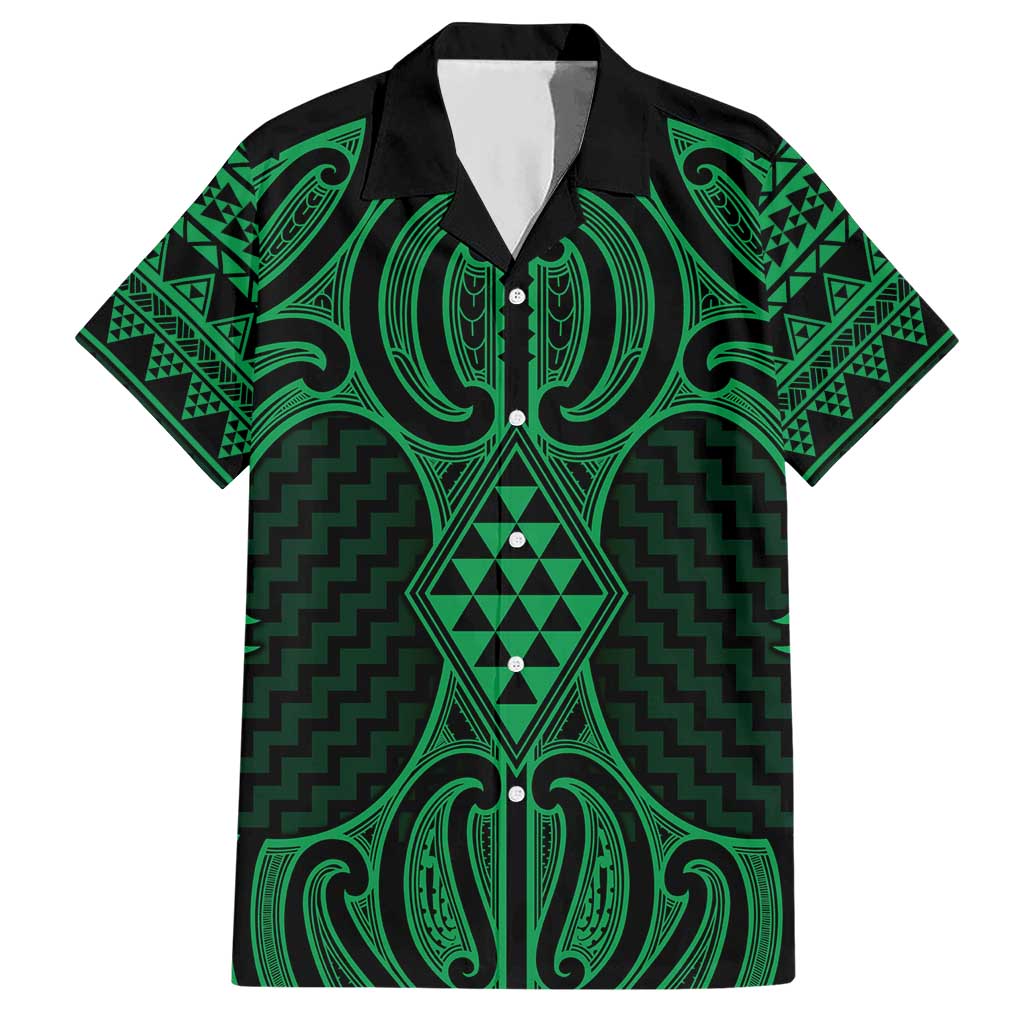 Kakariki Maori Ta Moko Poutama Art Hawaiian Shirt LT9 Green - Polynesian Pride