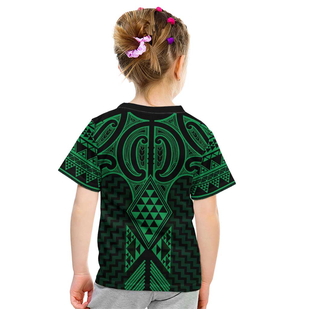 Kakariki Maori Ta Moko Poutama Art Kid T Shirt LT9 - Polynesian Pride