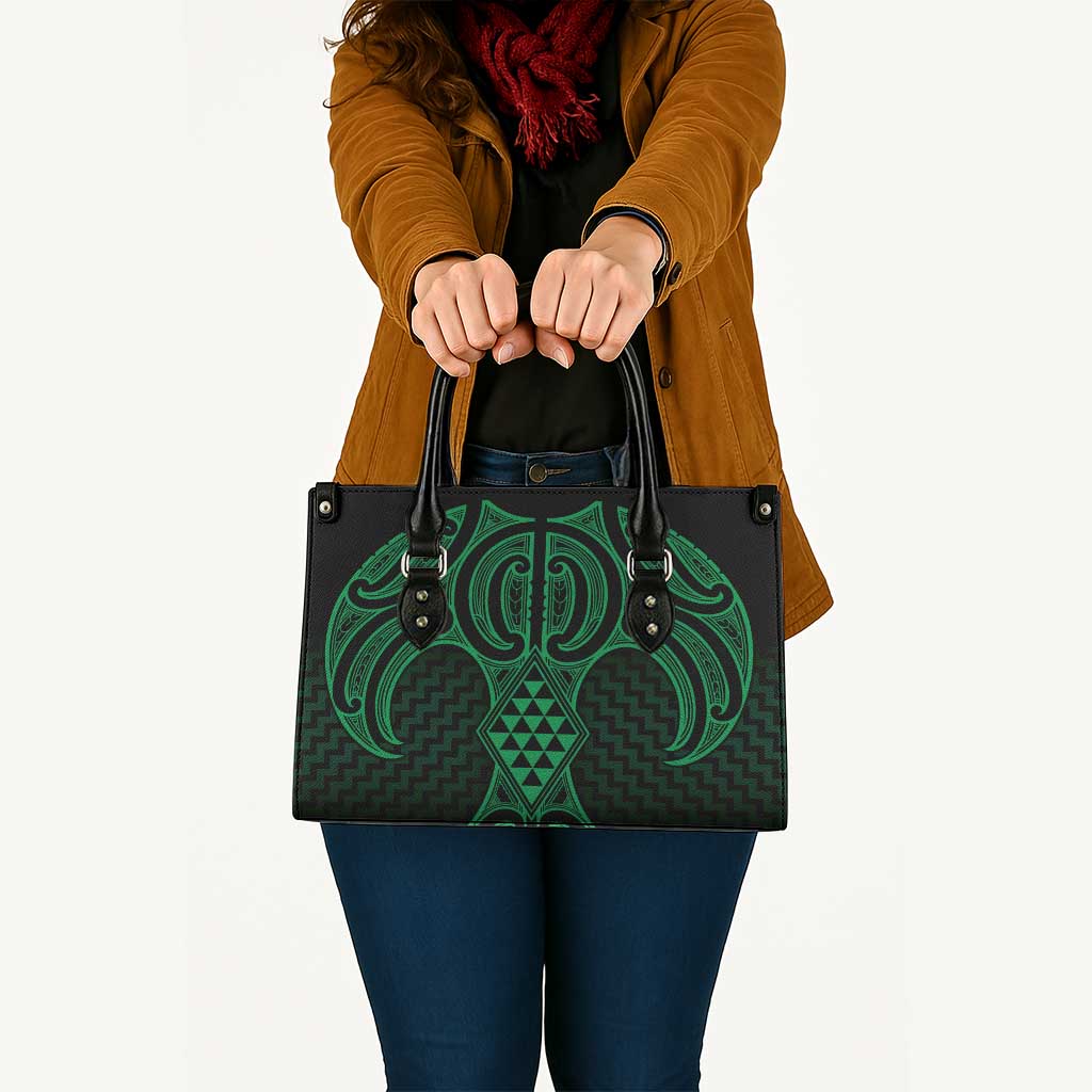 Kakariki Maori Ta Moko Poutama Art Leather Bag LT9 - Polynesian Pride