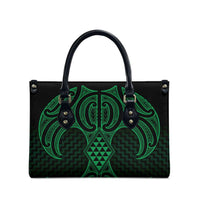 Kakariki Maori Ta Moko Poutama Art Leather Bag LT9 - Polynesian Pride