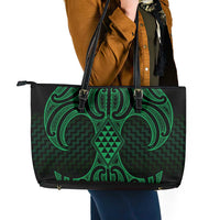 Kakariki Maori Ta Moko Poutama Art Leather Tote Bag LT9 - Polynesian Pride