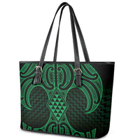 Kakariki Maori Ta Moko Poutama Art Leather Tote Bag LT9 - Polynesian Pride