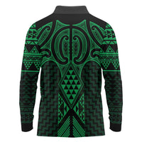 Kakariki Maori Ta Moko Poutama Art Long Sleeve Polo Shirt LT9 - Polynesian Pride