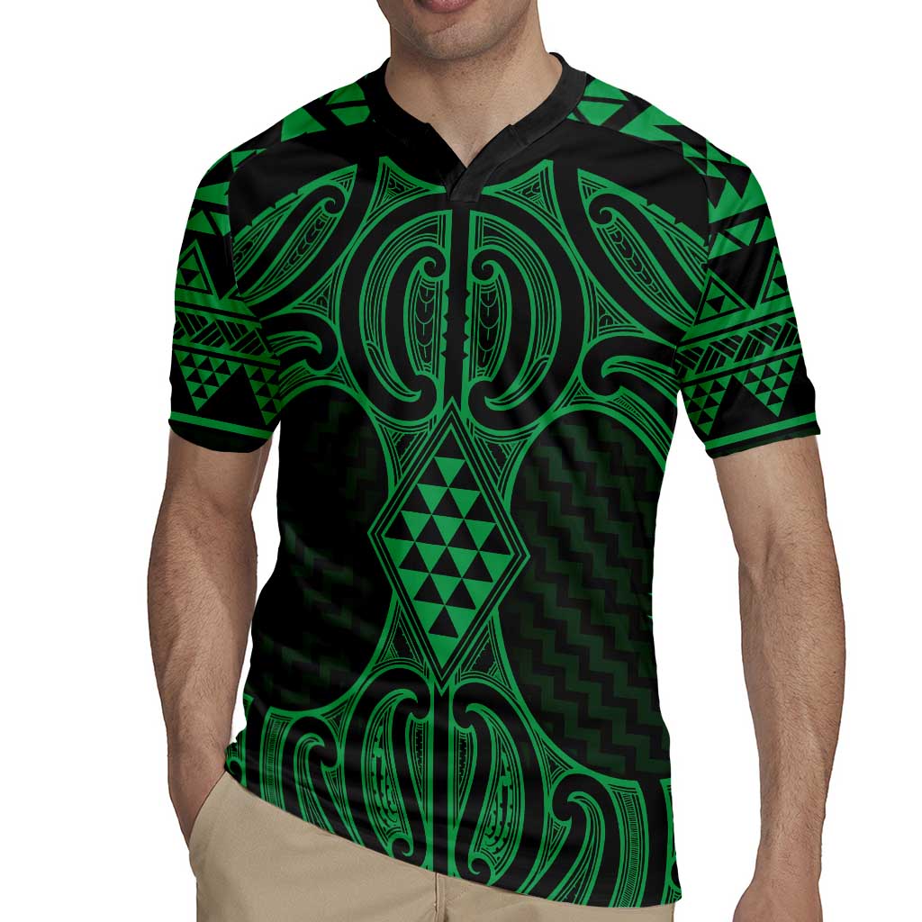 Kakariki Maori Ta Moko Poutama Art Rugby Jersey LT9 - Polynesian Pride