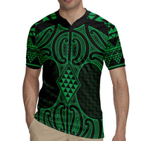 Kakariki Maori Ta Moko Poutama Art Rugby Jersey LT9 - Polynesian Pride