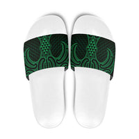 Kakariki Maori Ta Moko Poutama Art Slide Sandals LT9 Green - Polynesian Pride