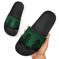 Kakariki Maori Ta Moko Poutama Art Slide Sandals LT9 - Polynesian Pride